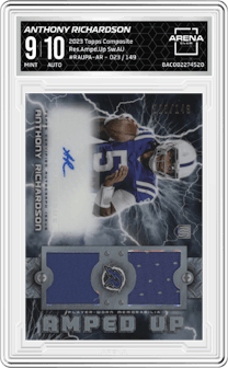 Anthony Richardson from the 2023 Topps Composite set graded by Arena Club and given an overall grade of 9.