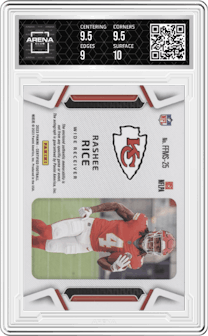 Rashee Rice from the 2023 Panini Certified set featuring a Bronze parallel graded by Arena Club and given an overall grade of 9.5.