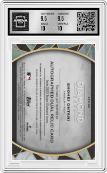 Shohei Ohtani from the 2022 Topps Diamond Icons set and given an overall grade of 10.