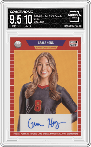 Grace Hong from the 2024 Pro Set Southern California Beach set graded by Arena Club and given an overall grade of 9.5.