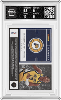 Bennedict Mathurin from the 2022-23 Panini One and One set graded by Arena Club and given an overall grade of 9.5.