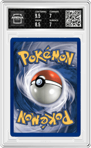 Chansey from the 2000 Pokemon set graded by Arena Club and given an overall grade of 7.5.