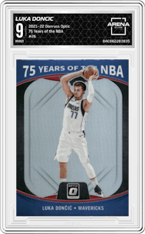 Luka Doncic from the 2021-22 Panini Donruss Optic set graded by Arena Club and given an overall grade of 9.