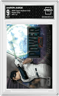 Aaron Judge from the 2020 Topps Stadium Club set graded by Arena Club and given an overall grade of 9.