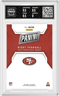 Ricky Pearsall from the 2024 Panini The National VIP set graded by Arena Club and given an overall grade of 9.