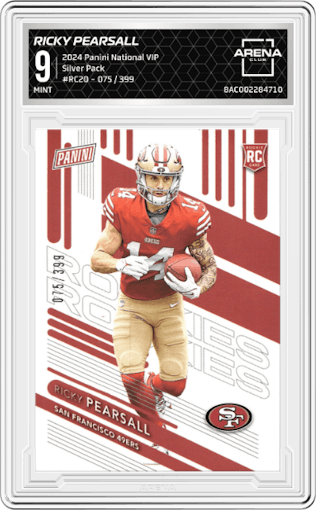Ricky Pearsall from the 2024 Panini The National VIP set graded by Arena Club and given an overall grade of 9.