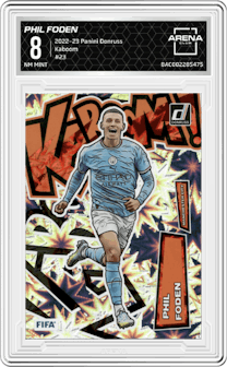 Phil Foden from the 2022-23 Panini Donruss  set graded by Arena Club and given an overall grade of 8.