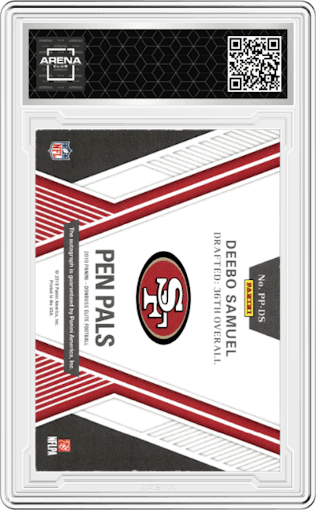 Deebo Samuel from the 2019 Panini Donruss Elite set graded by Arena Club.