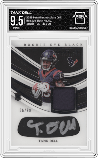 Tank Dell from the 2023 Panini Immaculate Collection  set graded by Arena Club and given an overall grade of 9.5.