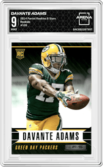 Davante Adams from the 2014 Panini Rookies & Stars set graded by Arena Club and given an overall grade of 9.