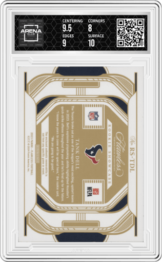Tank Dell from the 2023 Panini Flawless set graded by Arena Club and given an overall grade of 8.5.