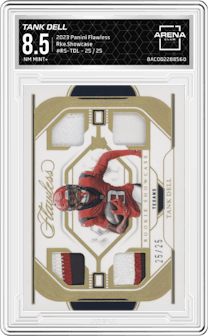 Tank Dell from the 2023 Panini Flawless set graded by Arena Club and given an overall grade of 8.5.