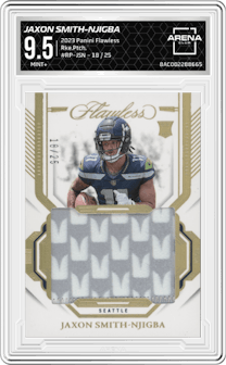 Jaxon Smith-Njigba from the 2023 Panini Flawless set graded by Arena Club and given an overall grade of 9.5.