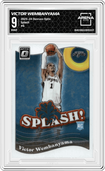 Victor Wembanyama from the 2023-24 Donruss Optic set graded by Arena Club and given an overall grade of 9.