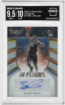 Ricky Davis from the 2020-21 Panini Select  set graded by Arena Club and given an overall grade of 9.5.