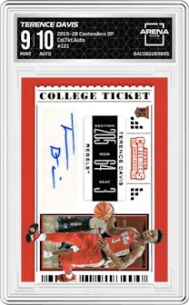Terence Davis from the 2019-20 Panini Contenders Draft Picks set graded by Arena Club and given an overall grade of 9.
