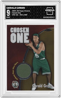 Gerald Green from the 2005-06 Topps Chrome set graded by Arena Club and given an overall grade of 9.