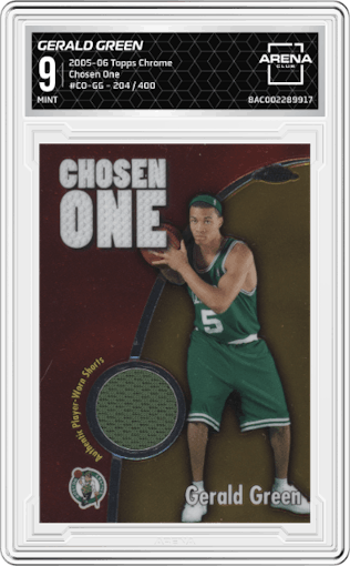 Gerald Green from the 2005-06 Topps Chrome set graded by Arena Club and given an overall grade of 9.