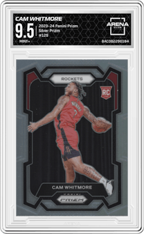 Cam Whitmore from the 2023-24 Panini Prizm set featuring a Silver Prizm  parallel graded by Arena Club and given an overall grade of 9.5.