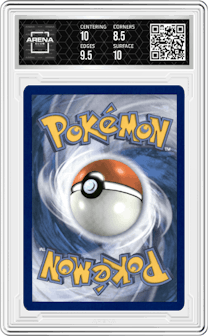 Morty's Conviction from the 2024 Pokemon SV set graded by Arena Club and given an overall grade of 9.
