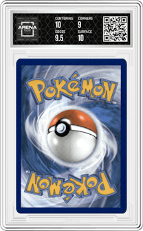 Morty's Conviction from the 2024 Pokemon SV set graded by Arena Club and given an overall grade of 9.5.