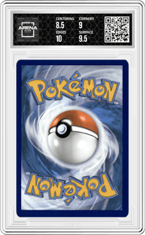Morty's Conviction from the 2024 Pokemon SV set graded by Arena Club and given an overall grade of 9.