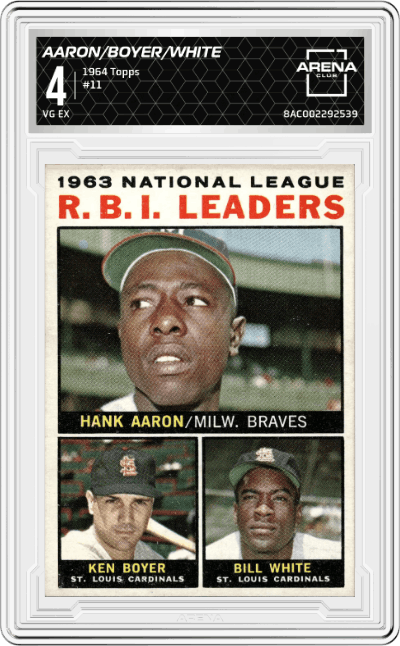 1963 NL RBI Leaders Hank Aaron/Ken Boyer/Bill White