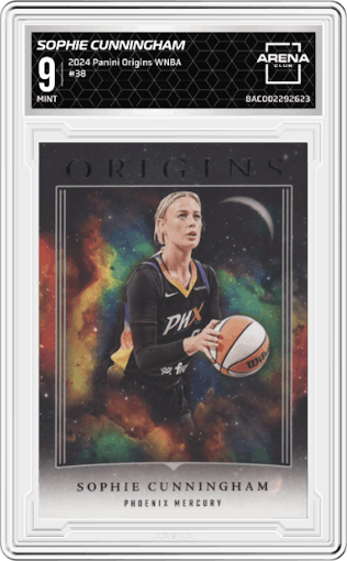 Sophie Cunningham from the 2024 Panini Origins WNBA set graded by Arena Club and given an overall grade of 9.