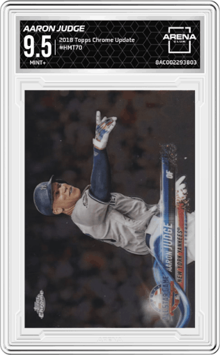Aaron Judge  from the 2018 Topps Chrome Update  set graded by Arena Club and given an overall grade of 9.5.