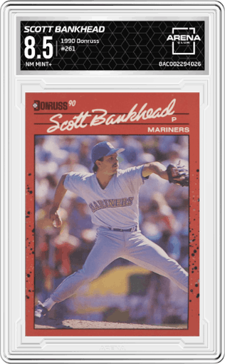 Scott Bankhead from the 1990 Donruss set graded by Arena Club and given an overall grade of 8.5.