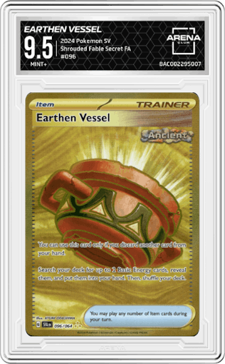 Earthen Vessel from the 2024 Pokemon SV set graded by Arena Club and given an overall grade of 9.5.