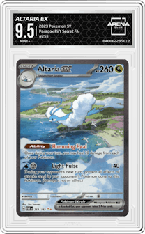 Altaria ex from the 2023 Pokemon SV set graded by Arena Club and given an overall grade of 9.5.