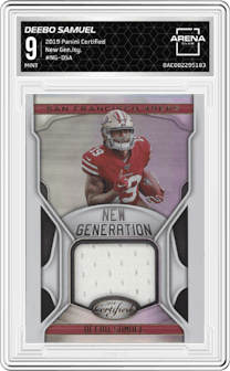 Deebo Samuel from the 2019 Panini Certified set graded by Arena Club and given an overall grade of 9.