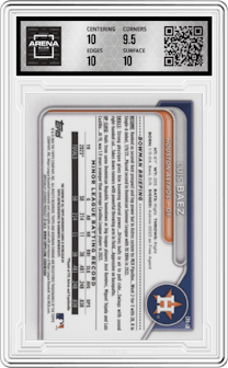 Luis Baez from the 2024 Bowman set graded by Arena Club and given an overall grade of 10.