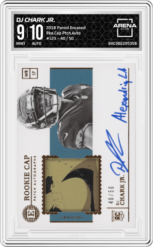 DJ Chark Jr. from the 2018 Panini Encased set graded by Arena Club and given an overall grade of 9.