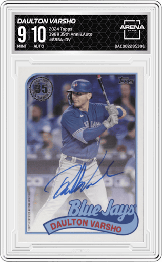 Daulton Varsho from the 2024 Topps  set graded by Arena Club and given an overall grade of 9.