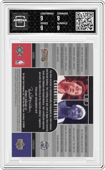 John Salmons/Gerald Wallace from the 2002-03 Upper Deck Inspirations set graded by Arena Club and given an overall grade of 9.