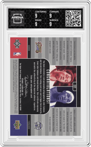 John Salmons/Gerald Wallace from the 2002-03 Upper Deck Inspirations set graded by Arena Club and given an overall grade of 9.
