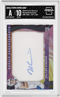 Dalton Kincaid from the 2023 Panini Illusions set graded by Arena Club.