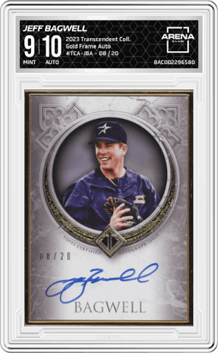 Jeff Bagwell from the 2023 Topps Transcendent Collection set graded by Arena Club and given an overall grade of 9.