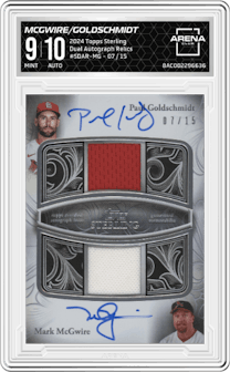 Mark McGwire/Paul Goldschmidt from the 2024 Topps Sterling set graded by Arena Club and given an overall grade of 9.