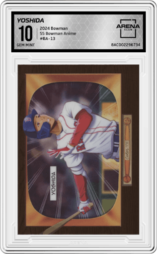Yoshida from the 2024 Bowman set graded by Arena Club and given an overall grade of 10.