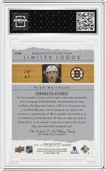 Brad Marchand from the 2022-23 Upper Deck The Cup set graded by Arena Club and given an overall grade of 0.