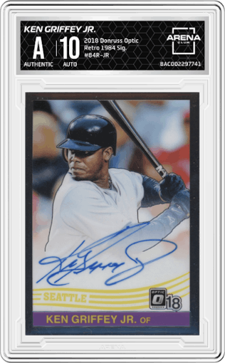 Ken Griffey Jr. from the 2018 Panini Donruss Optic set graded by Arena Club.