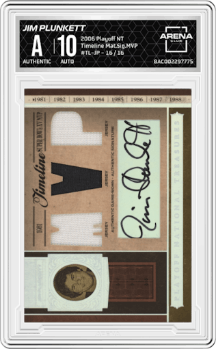 Jim Plunkett from the 2006 Playoff National Treasures set graded by Arena Club.