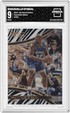 Shaquille O'Neal from the 2017-18 Panini Select set featuring a Zebra parallel graded by Arena Club and given an overall grade of 9.