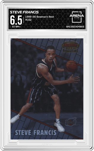 Steve Francis from the 1999-00 Bowman's Best set graded by Arena Club and given an overall grade of 6.5.
