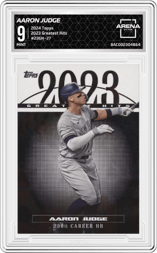 Aaron Judge from the 2024 Topps  set graded by Arena Club and given an overall grade of 9.