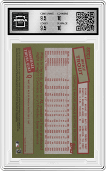 Mike Trout from the 2020 Topps Chrome Ben Baller Edition set graded by Arena Club and given an overall grade of 10.