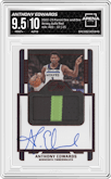 Anthony Edwards from the 2022-23 Panini One and One set featuring a Red parallel graded by Arena Club and given an overall grade of 9.5.